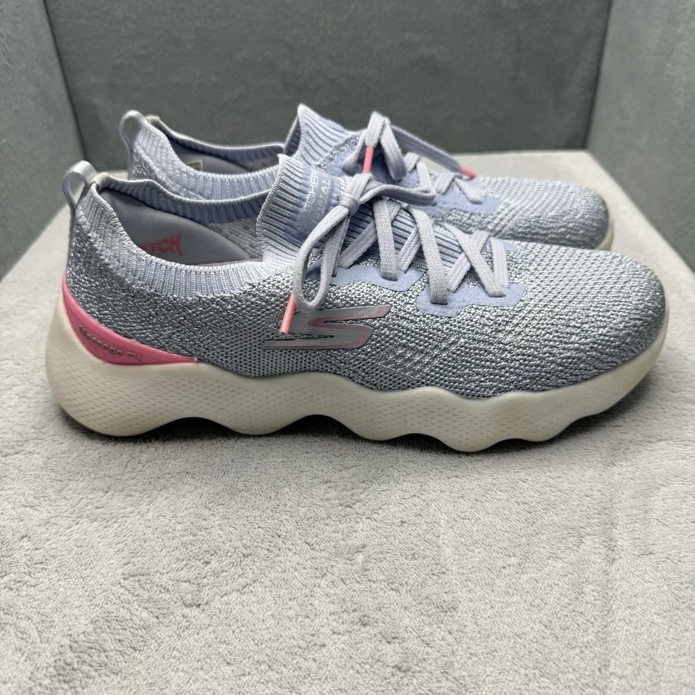 Skechers GO WALK Massage Fit Upsurge Gray Pink Sneakers Women 7.5 124905
